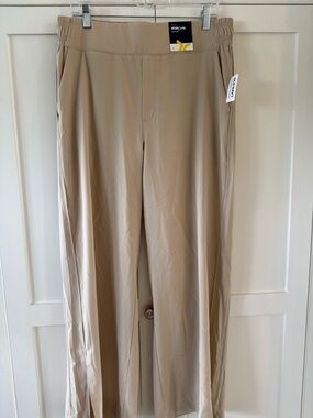 Wide Leg women’s stretch tech Pants - Beige